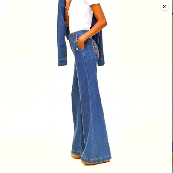 Walt Disney Denim - NWT Minnie Majorette Disney Limited Edition High Rise Wide-Leg Jeans-10 28 Macys